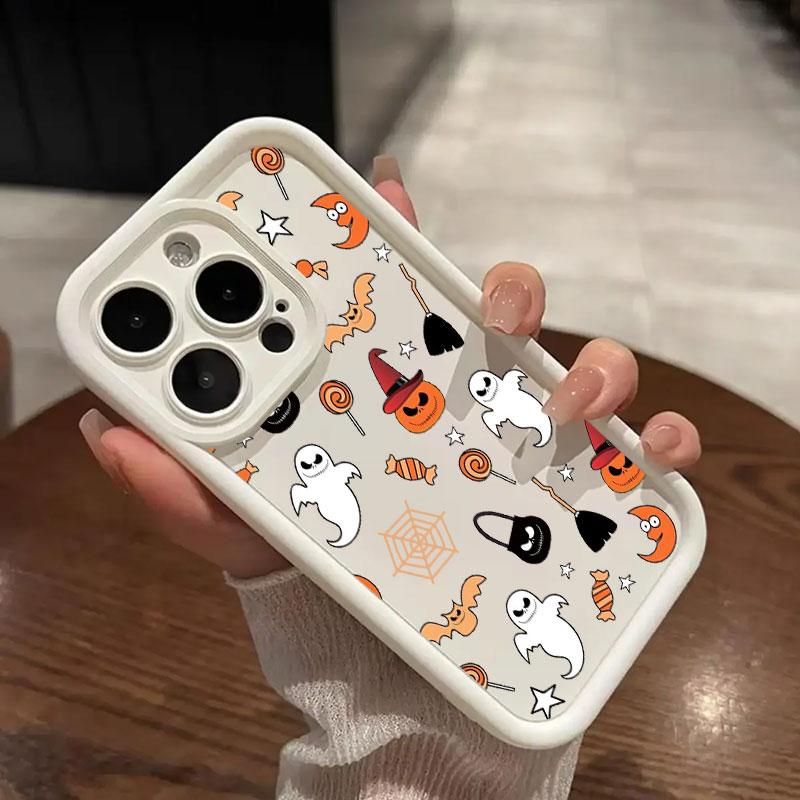 Phone Case for iPhone 16 Cases iPhone 15 14 13 12 Mini 11 Pro Max 16 Plus X XS 15Pro Shockproof Back Cover Happy Halloween Ghost