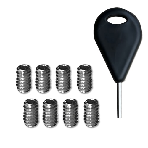 

Set of 8 SUS314 fin screws (set screws) and 1 fin key for FCS