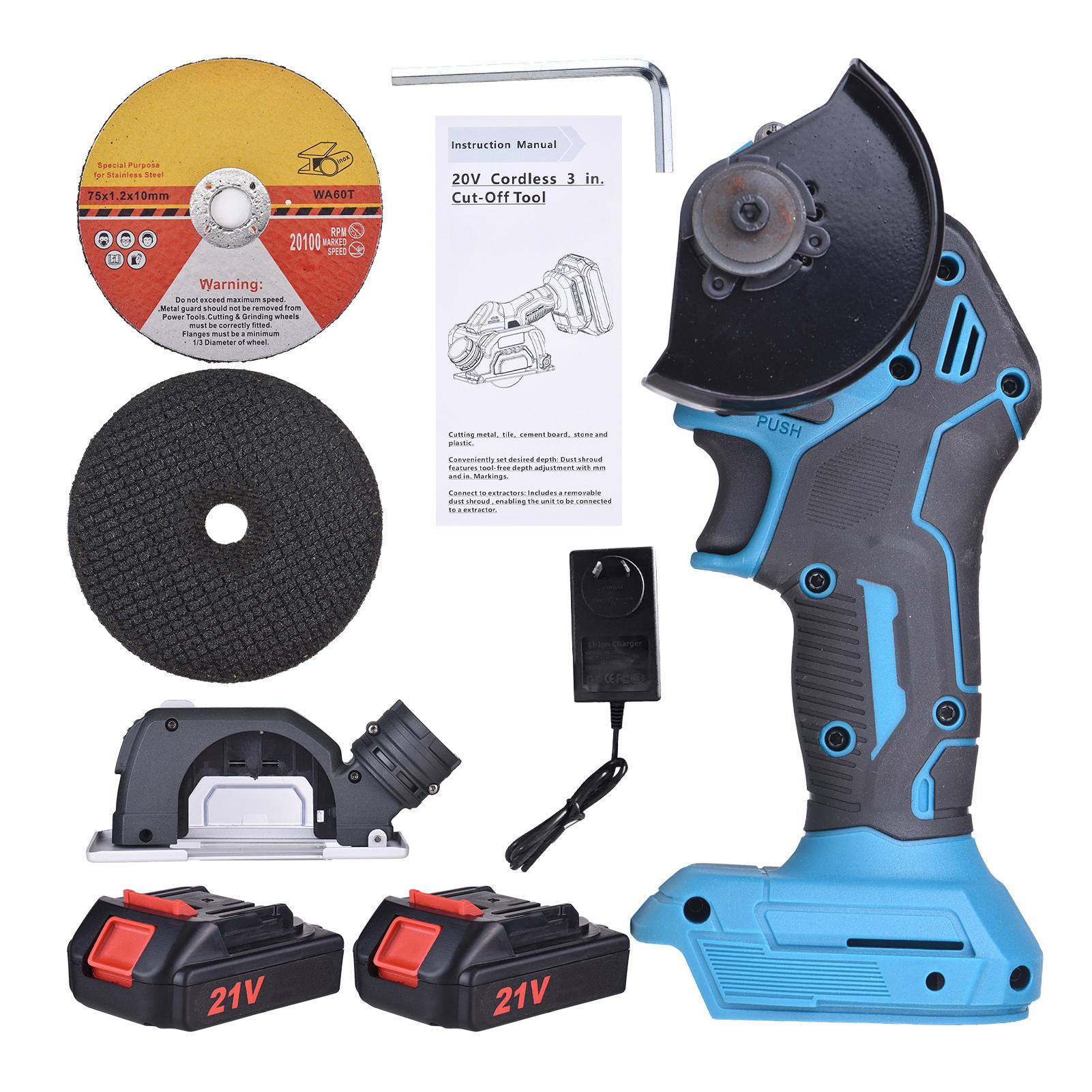 

Cordless Circular Saw, 3 Inch Handheld Angle Grinder Kit, Rechargeable Cut Off Tool for Cutting