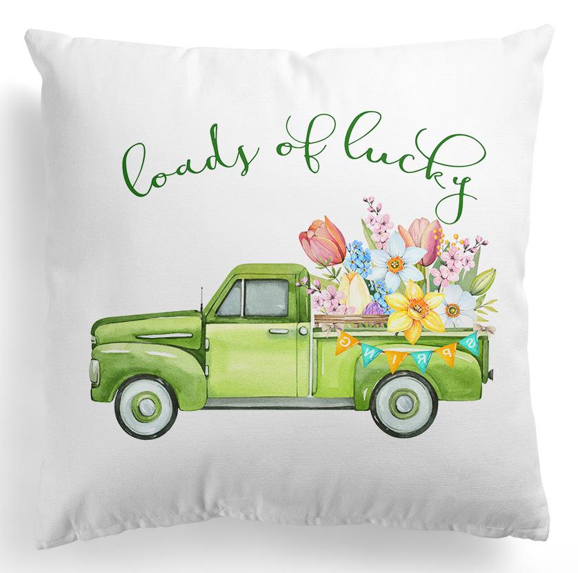 

улица. Подушка на День Святого Патрика Зеленый Четырехлистный Клевер Домашнее Украшение Подушка Скандинавский Ирландия Национальный День 45 * 45Cm without pillow core