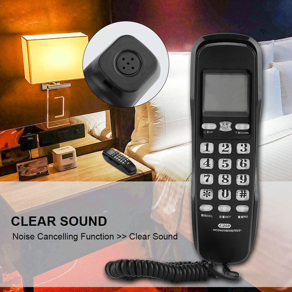 Last Number Redial Wall Telephone Call Records Checking Noise Cancelling Landline Wall Phones