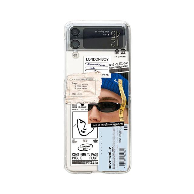 

Для Samsung Galaxy Z Flip 4 3 чехол с парой бирок окрашенный прозрачный противоударный жесткий чехол для ПК для Samsung Z Flip4 Zflip3 чехол For Samsung Z Flip 3