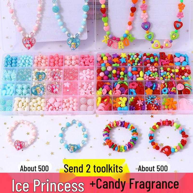 Beaded Toy Kit for Girls: DIY String Beads for Handmade Necklaces - Educational Birthday Gift