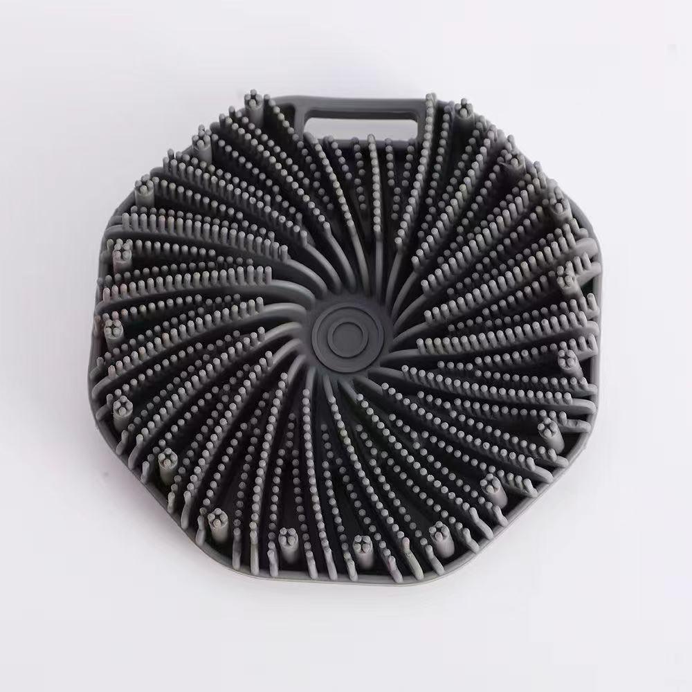 Hexagonal Silicone Bath Brush - Portable Back Scrubber