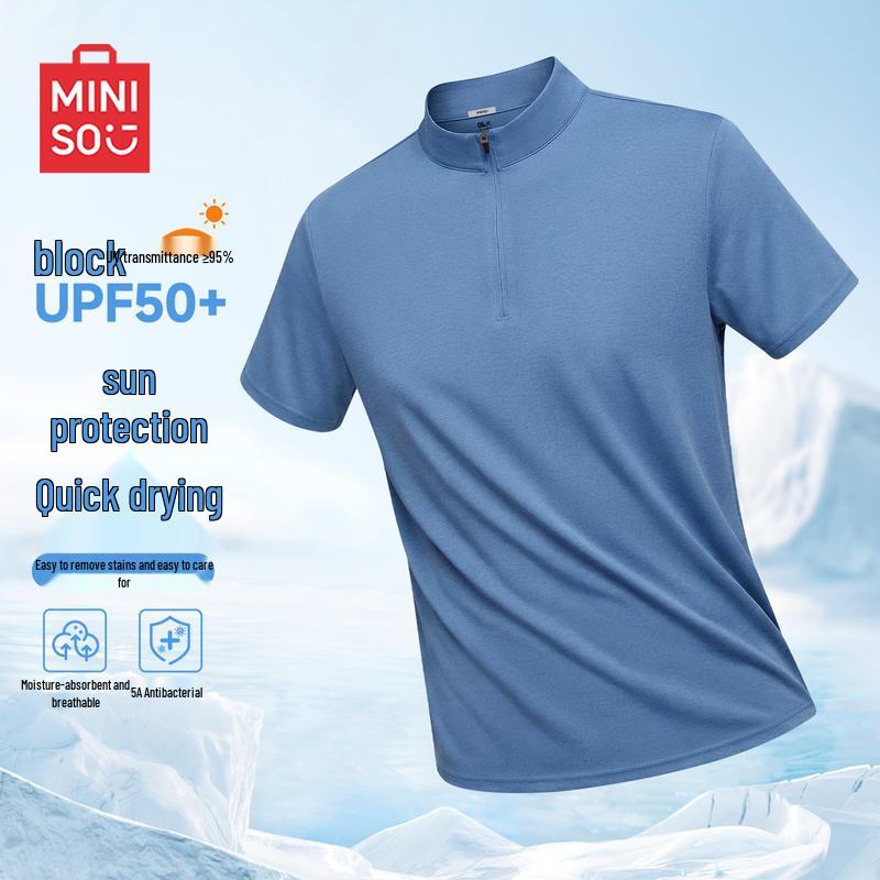 MINISO Men s Half-Zip Quick-Dry Sun Protection T-Shirt 3XL