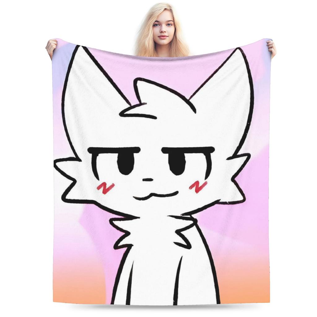 Boykisser Silly Cat Blankets Fleece Spring Autumn Cartoon Portable Super Soft Throw Blankets for Bedding Outdoor Quilt