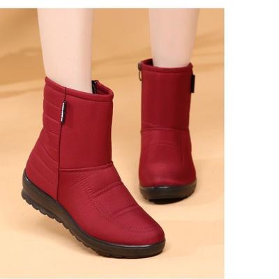 Schneestiefel Damen neue Baumwollstiefel Samt Schnee Baumwolle Mutter Schuhe Baumwolle wasserdichte kurze Stiefel Thermoschuhe ältere Baumwollschuhe