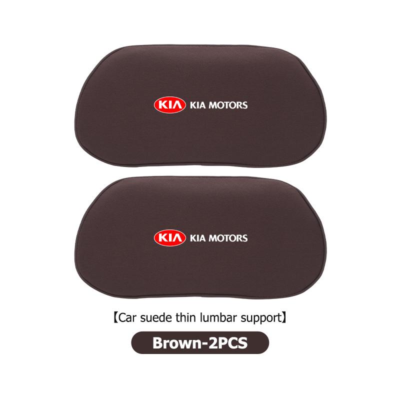 Car Logo Suede Seat Non-slip Back Cushion Lumbar Pad Waist Protection Mat For KIA Cerato Soul Venga Forte Spectra Sedona Niro