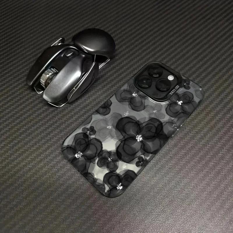 Fashionable Flower Colorful Silvery Phone Case For iPhone 16 15 14 Pro Max Plus 11 12 13 Pro XS 7 8 Plus X XR Shockproof Cover