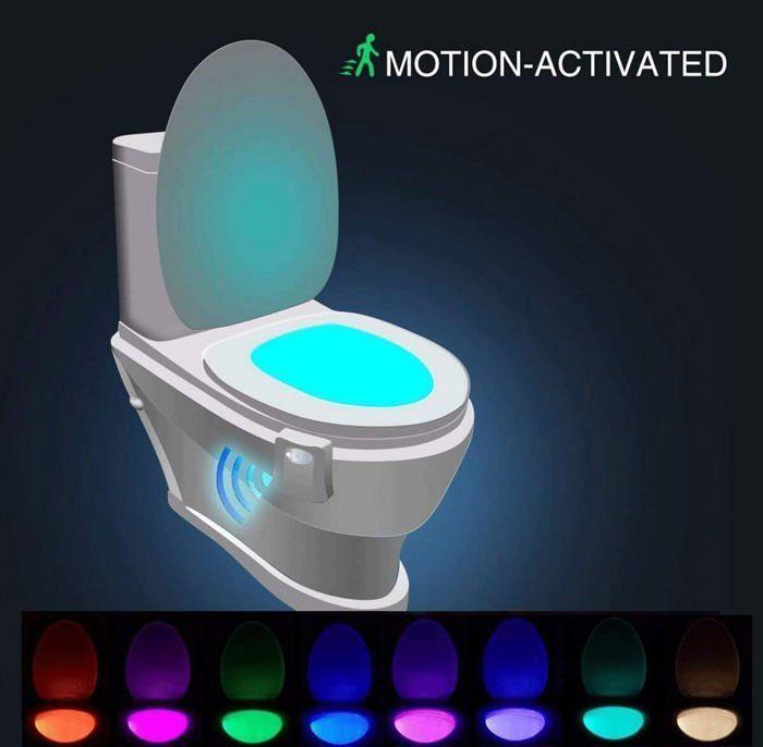 LED Night Light Toilet Light for WC Motion Sensor Lighting 8 Changing Colors Label