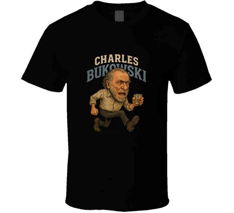 Charles Bukowski Historical Poet Retro Caricature Unisex T-Shirt S