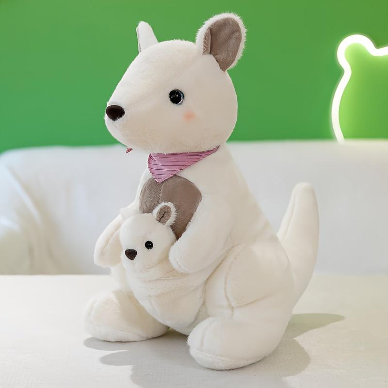 26cm 2-in-1 Kangaroo Plush Toy, Australian Kangaroo Doll, Super Fun Kangaroo Plush Toy, Best Gift for Easter 26cm белый