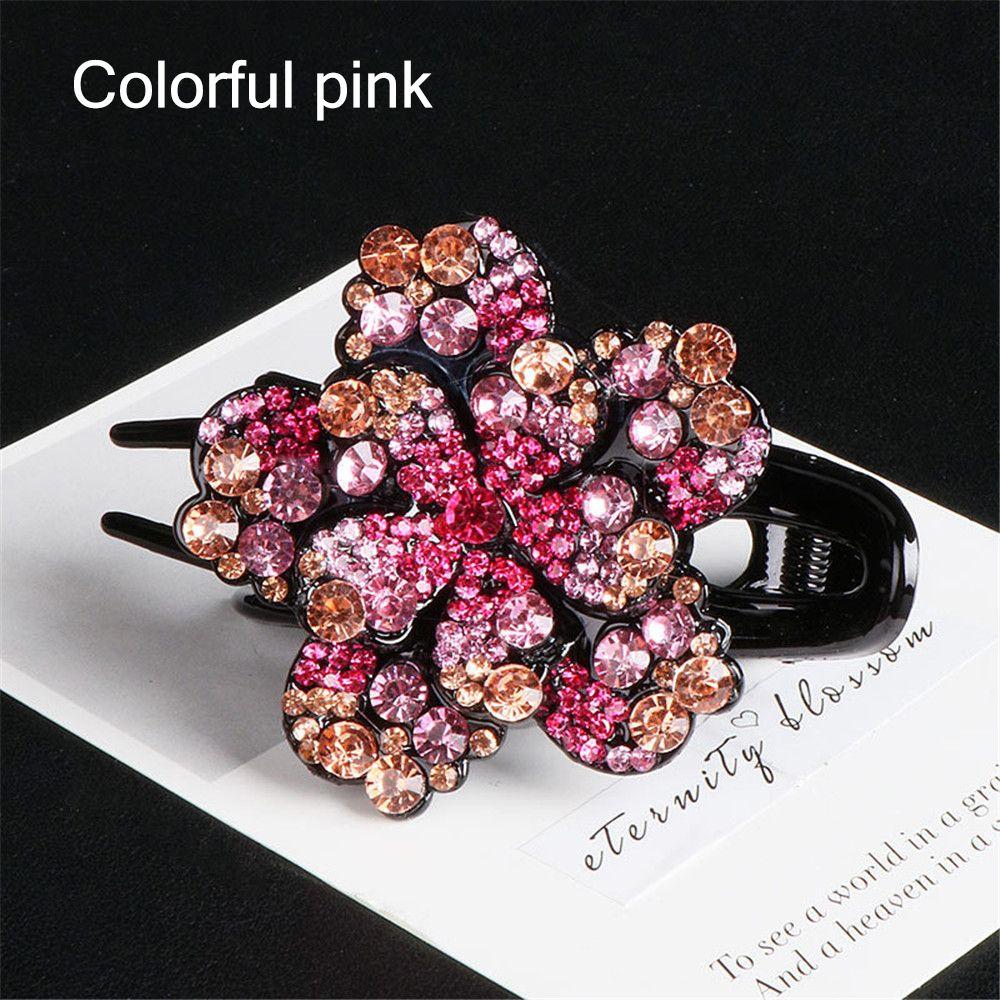 Hair Accessories Rhinestone Flower Duckbill Clips Hair Clips for Women Ponytail Headwear Hairpin