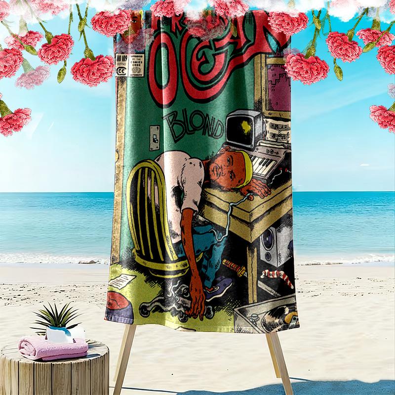 Frank Ocean 2D Flat Print Beach Towel, Large Soft Quick Dry Towel for Beach Camping SwimmingZSTJ0915178