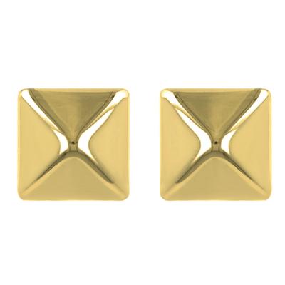 [R4845] - Σκουλαρίκια ατσάλι 'Peaceful' χρυσό - 8x8 mm (μύτες)