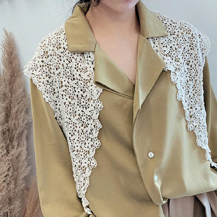 Feminine Cotton Lace Scarf Elegant Floral Embroidery Shawl Stylish Fashion Accessory for Spring Summer Fall Outfits