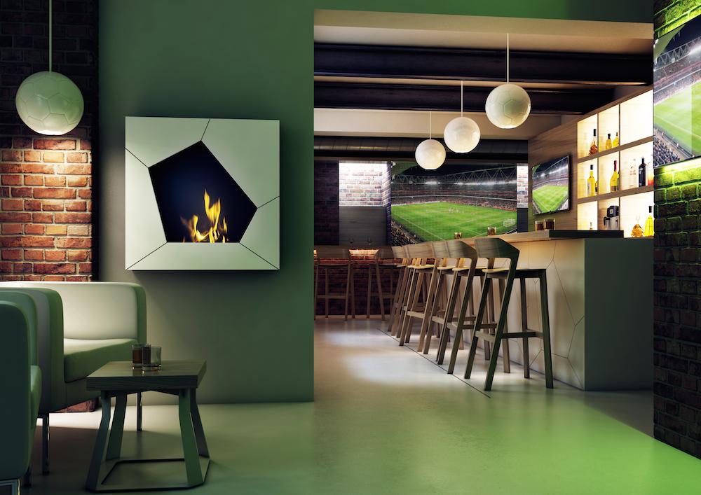 Wall Mounted Bioethanol Fireplace BALL TÜV White Set