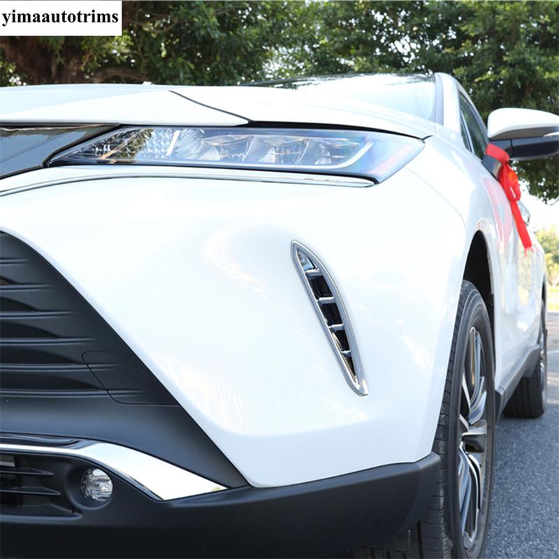For Toyota Venza / Harrier  - 2024 Front Fog Light Lamp Ring Eyebrow Eyelid Cover Trim ABS Black / Carbon Fiber Accessories