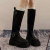 Versatile Thick-heeled High Boots for Women 2025 Autumn and Winter New Belt Buckle Brown Small Thick-soled Boots Knight Boots for Women