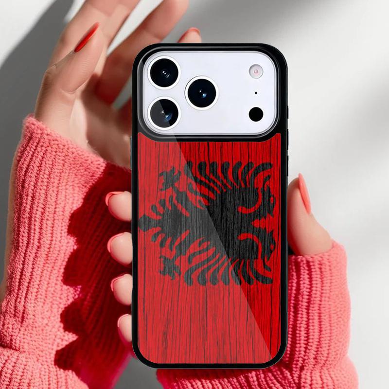 Albanian Flag Eagle Banner Phone Case for iPhone 17 16 15 14 13 Pro Max Back Cover for 12 11 Pro Coque