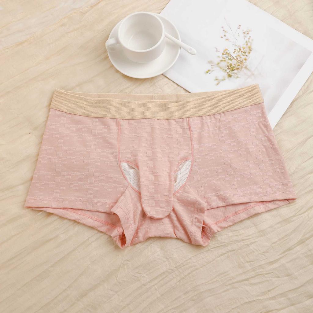 Men's Spring and Summer Jacquard Cotton Breathable and Comfortable Split Briefs