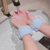2PCS Faixas de Pulso Reutilizáveis para Spa Toalhas de Microfibra Macias Faixas de Pulso Para Lavar o Rosto Mulheres Menina Yoga Corrida Esporte Faixa de Pulso para Suor