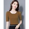 Summer Fashion Inner Mesh Base Shirt for Women Short-sleeved T-shirt Thin Gauze Dress Slim-fitting Small Shirt Top
