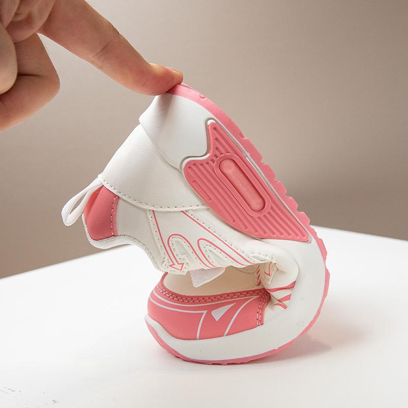 Boys and Girls Leather Sneakers 2025 Autumn New Soft Sole Lightweight Non-slip Fashion Medium and Older Children's Versatile Casual Shoes