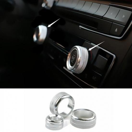 Silver Aluminum 2008-13 For BMW X5 X6 E70 E71 Air Conditioner Knob Cover Console