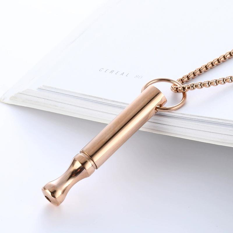Stainless Steel Mindfulness Breathing Necklace For Women Men Relief Anxiety Pendant Stress Panic Attack Relief Meditation Tool