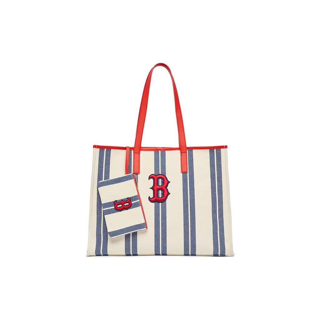 New MLB Canvas Bag, Tote Bag, Shopping Bag, Dumpling Mother Bag, Handbag, Shoulder Bag Unisex Light Navy Blue 3AORL03