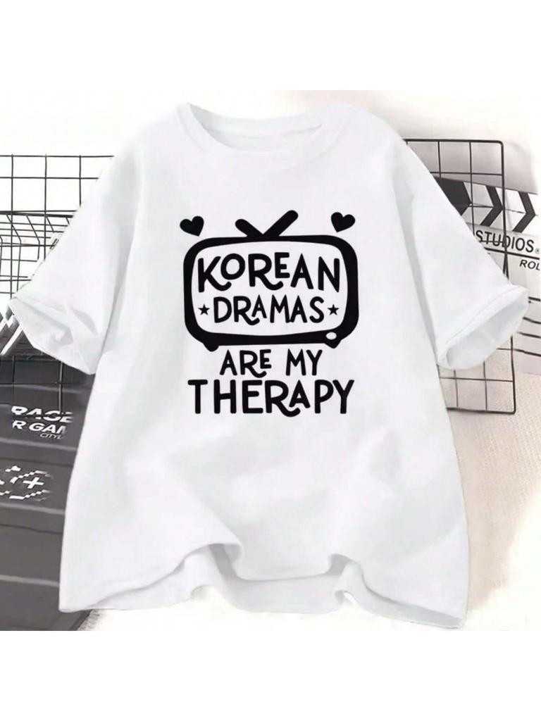 K-Drama T-Shirt Women's Korean Drama T-Shirt Short Sleeved Large T-Shirt Women's Street Clothing Casual Women's Clothing T-Shirt