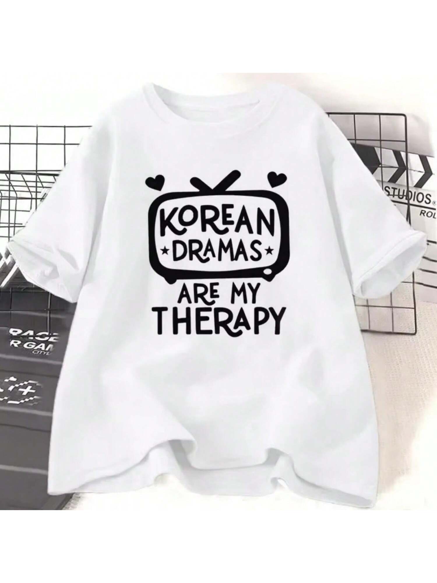 K-Drama T-Shirt Women s Korean Drama T-Shirt Short Sleeved Large T-Shirt Women s Street Clothing Casual Women s Clothing T-Shirt S разноцветный