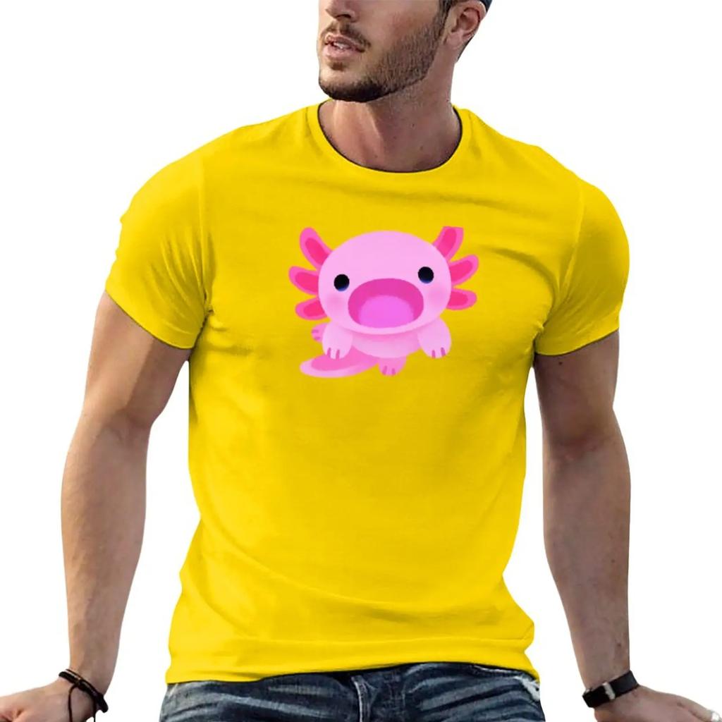 Happy axolotl - blue T-Shirt customized t shirts custom t shirts heavyweight t shirts for