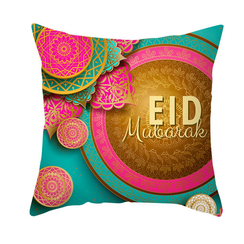 Ramadan Pillow Case Ramadan Cushion Cover Moon Printing Throw Pillow Covers Islamic Home Decoration