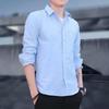 Schlankes Oxford-Hemd im koreanischen Stil für Herren mit langen Ärmeln für Frühling und Herbst