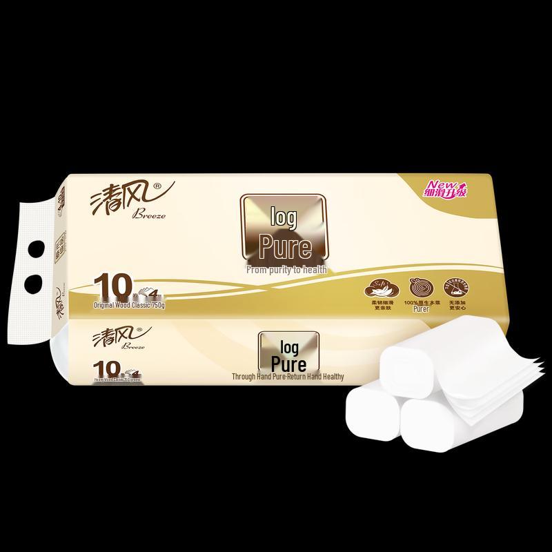 Qingfeng Pure Wood 4-Ply Coreless Toilet Paper