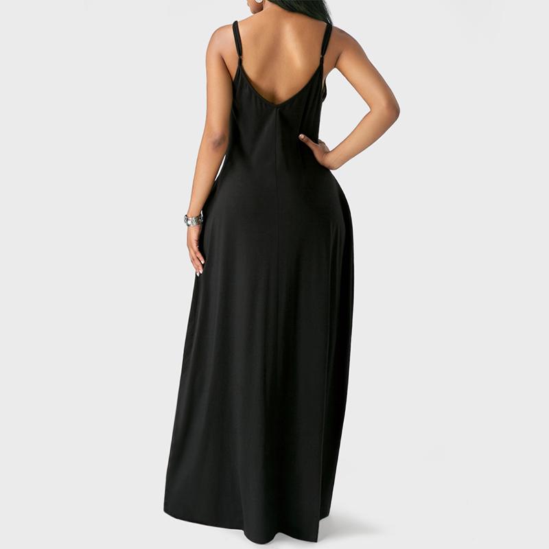 Solid Color Backless Dresses 