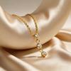 Luxury Zircon Long Drop Pendant Necklace Stainless Steel Elegant Tassel Chain Necklace for Women High Quality Fashion Jewelry