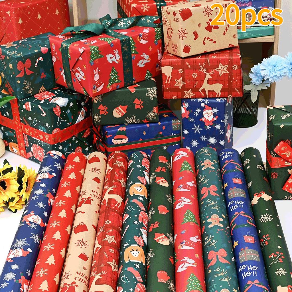 5/10/20pcs Extra Long 70x49 Cm Large Christmas Wrapping Paper & Gift Wrap Sets Ideal for Christmas Party Decorations Craft Paper