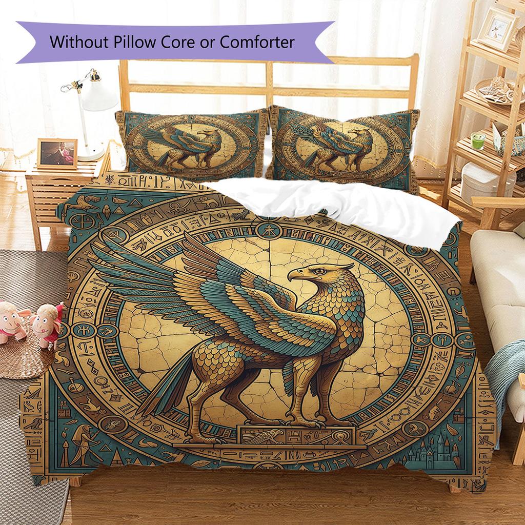 Pościel z wzorem Hipogryfa Zestaw Kołdra Poszewka na Kołdrę Poszewka na Poduszkę Dekoracja Domu Prezent Urodzinowy (1 * poszwa na kołdrę + 2 * poszewki na poduszki, bez rdzenia)