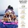 1PC Custom Name Puppy Moonlit flannel blanket versatile,all-season throw suitable for the living room,bedroom,camping,travel,and gift