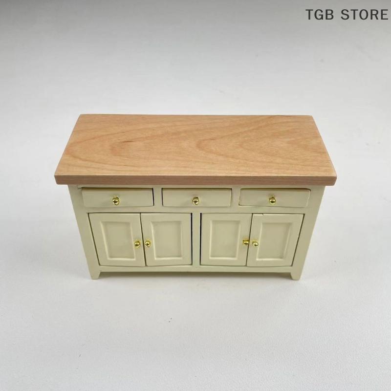 1Pcs Mini Decoration Cabinet Living Room Miniature Birch Simulation Storage Cabinet DIY Accessories
