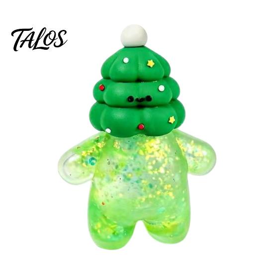 Safe TPR Squeeze Toys Christmas Santa Snowman Stress Ball, Slow Rising Soft Stretchy for Fidget Toy Anxiety Relief, Cute Holiday Decompression Gift