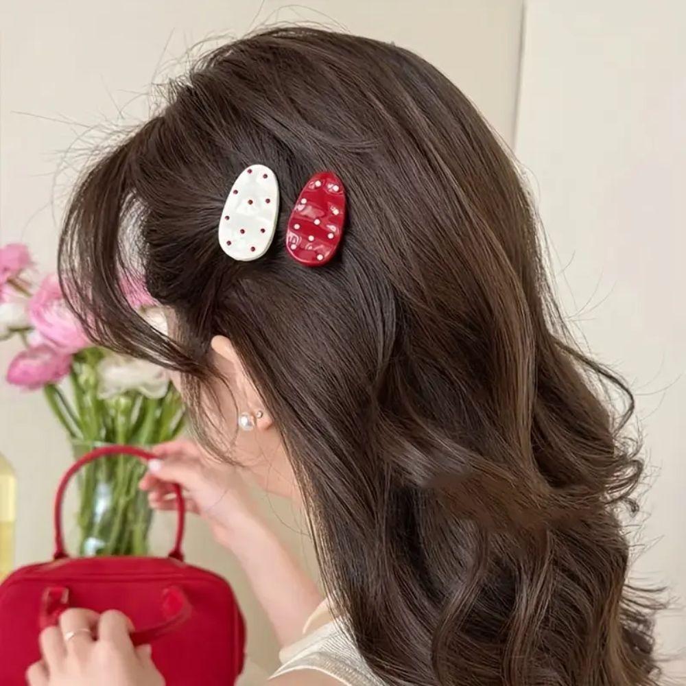 6Pcs/Set Polka Dot Oval Bow Hair Clip Sweet Hairpins Fashion Broken Hair Clip  Hair Accessories