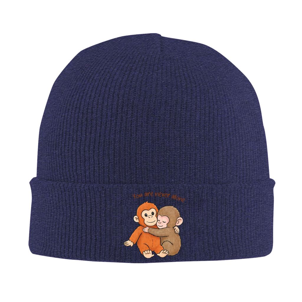 Female Male Team Punch Punch the Monkey Monkey Punch Beanie Hats Fashion Knitted Hat Autumn Winter Caps Head Wrap Bonnet Hats