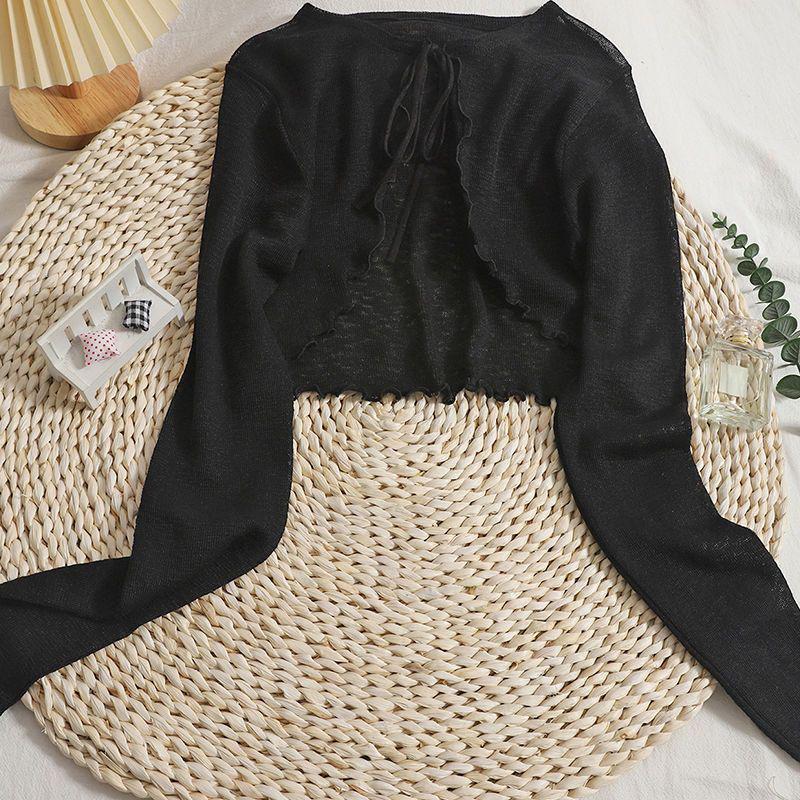 Women's 2024 Ice Silk Sun Protection Cardigan – Lightweight Summer Shawl and Camisole Outer Layer