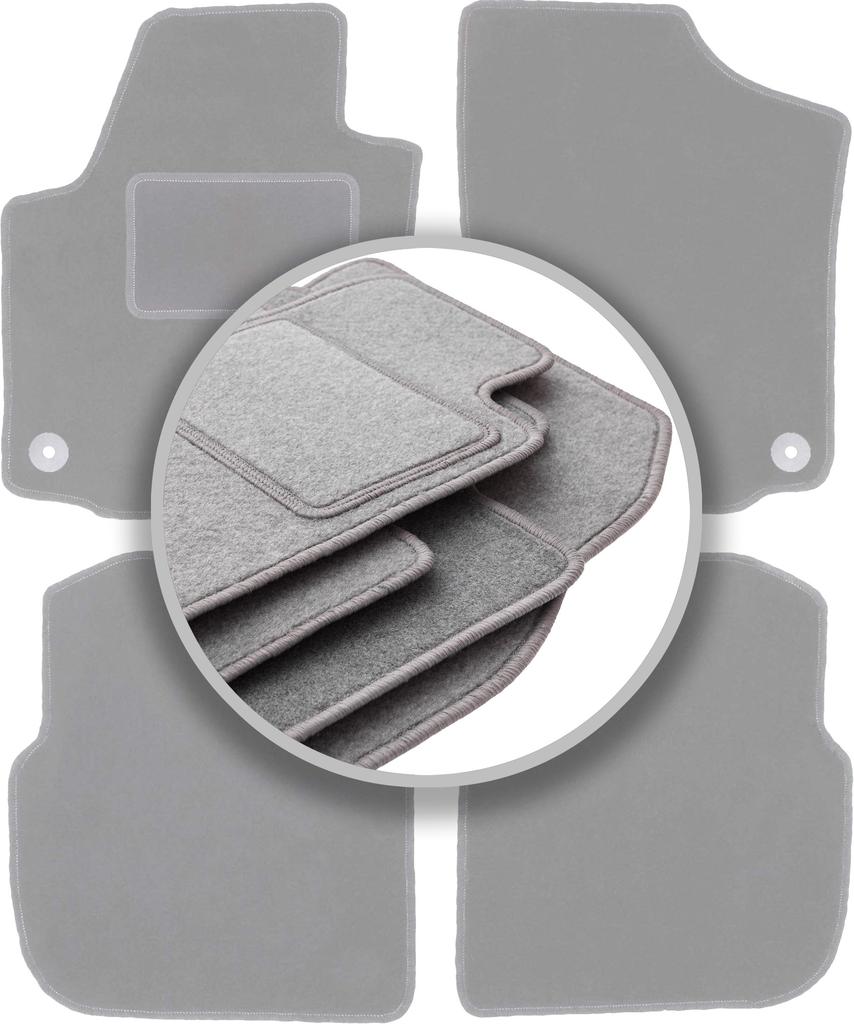 Graue Automatten für: Skoda Rapid Schrägheck, Limousine, Spaceback, Kombi (2013-2019)