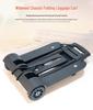 Portable Folding Aluminum Luggage Cart with Telescopic Handle and Four Wheels