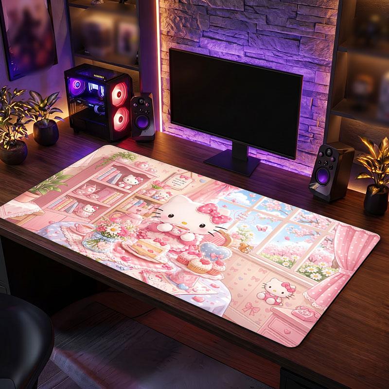 Big Mouse PadHello Kitty Extended Soft Desk Mat Gaming Office Computer Table Decor Mat